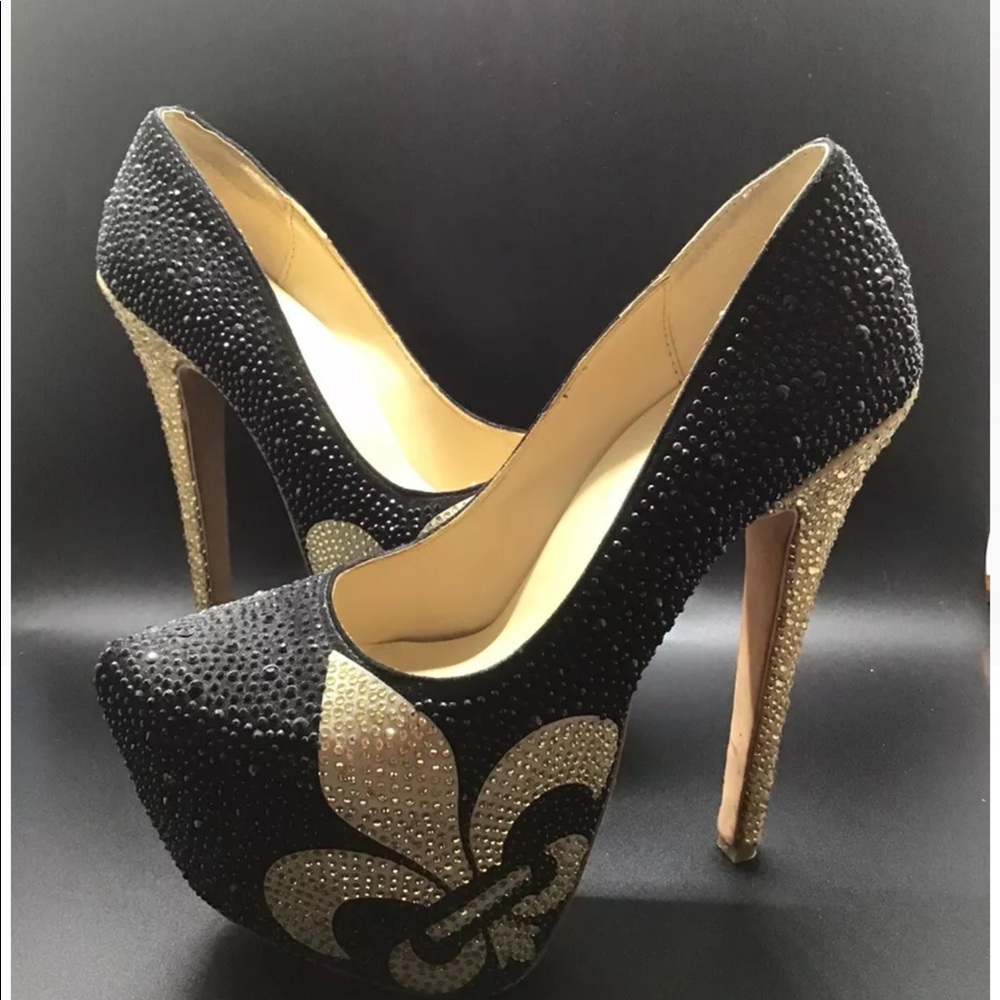 Herstar New Orleans Saints High Heel BLING Shoes